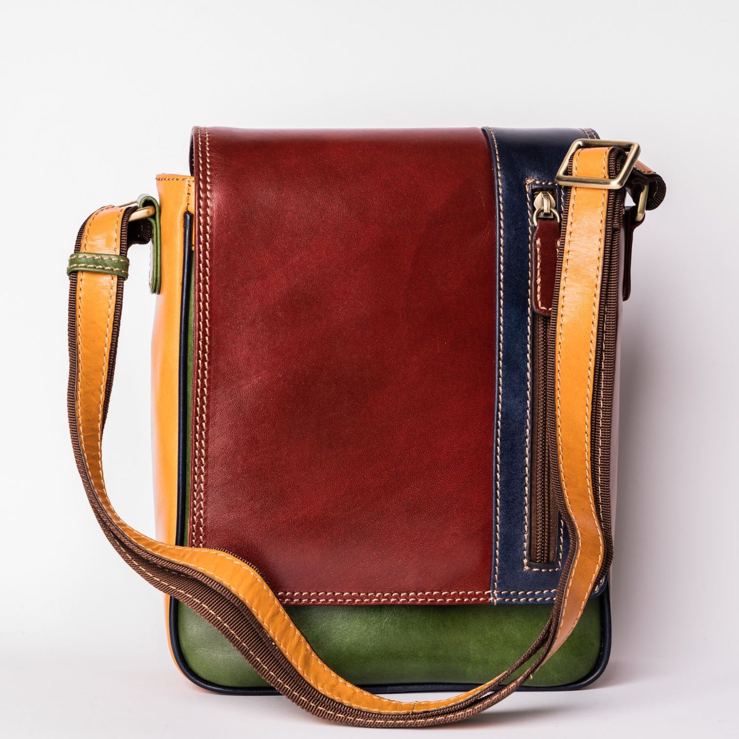 Borsello con zip Fenice in Pelle Multicolor