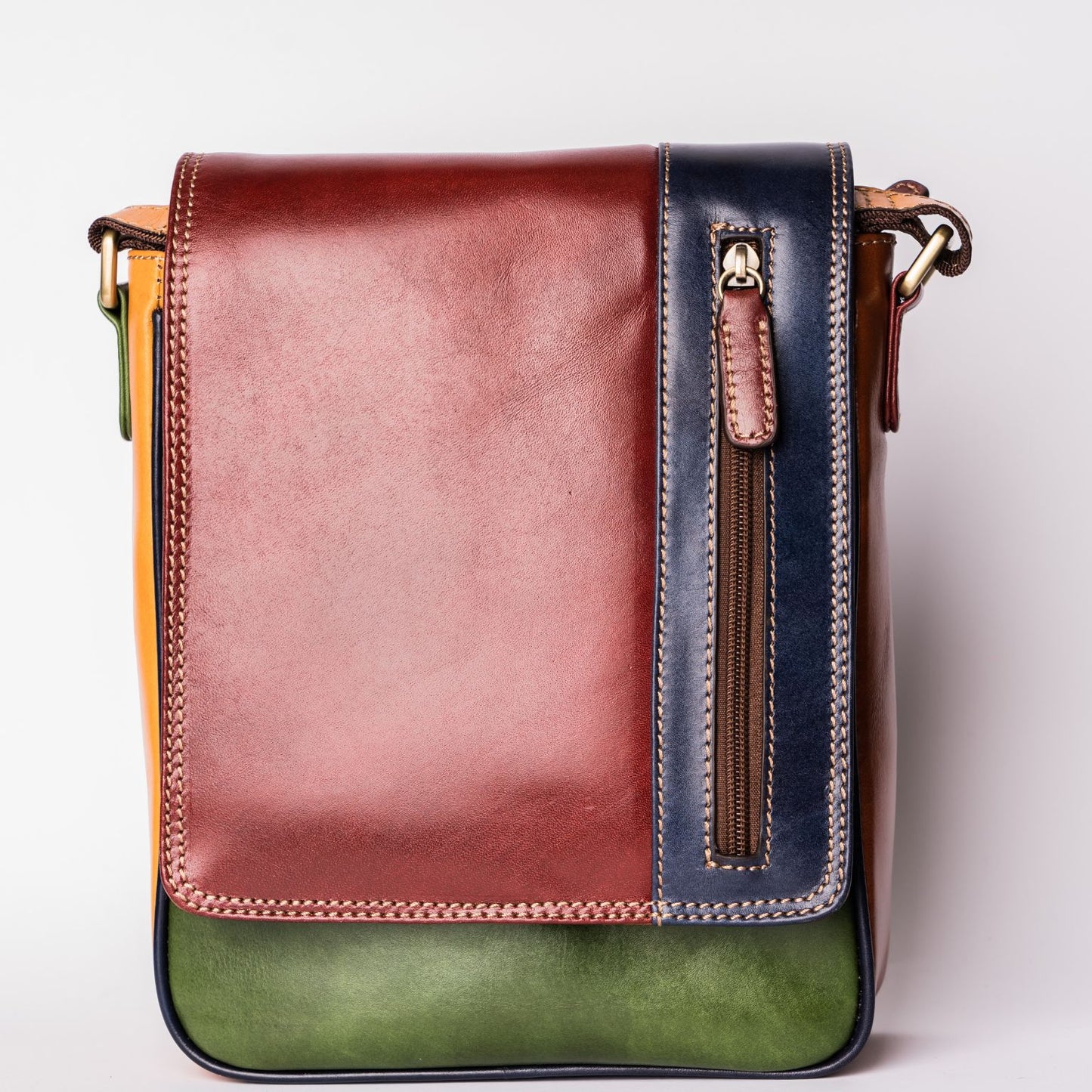 Borsello con zip Fenice in Pelle Multicolor