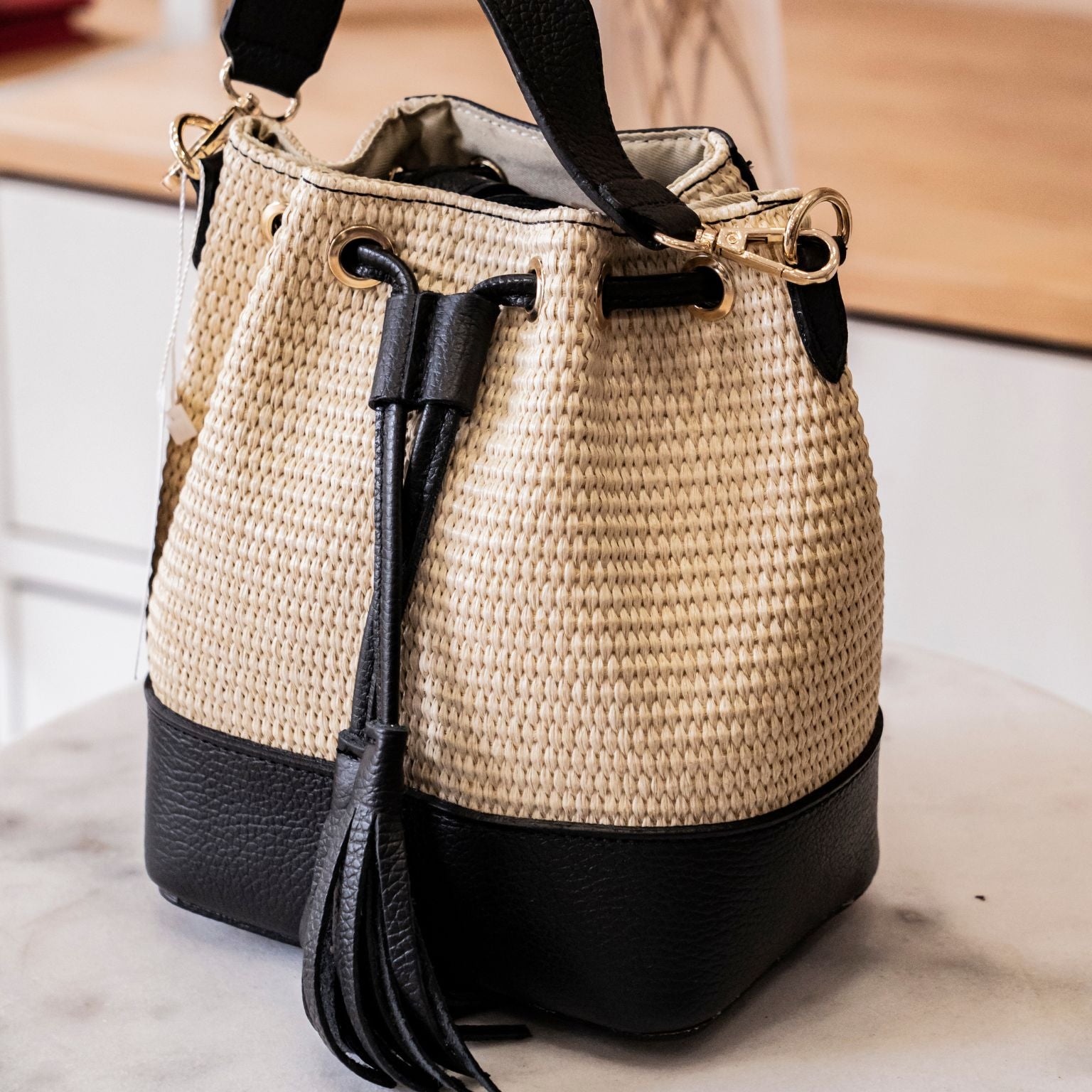 Bucket Bag Secchiello In Rafia Multicolor Striped Raffia Bucket Bag